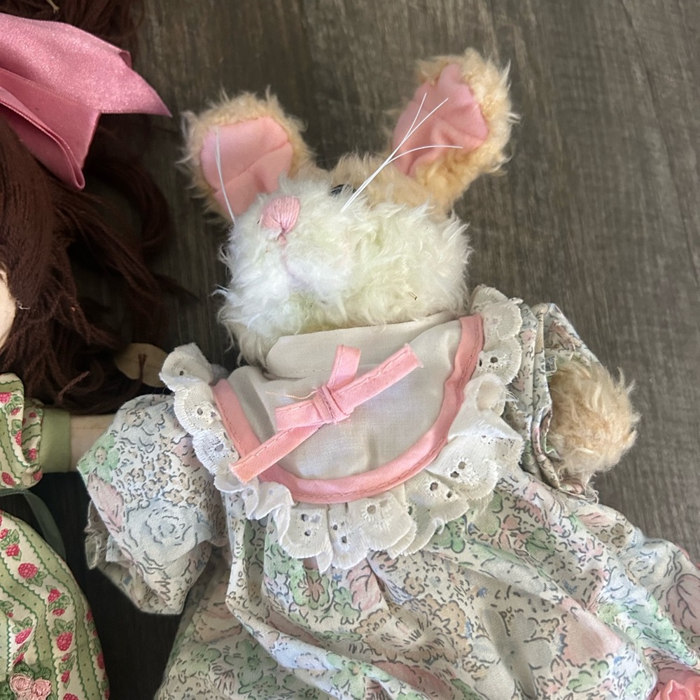 Bunny Rabbit Easter & Fall Autumn Rabbit with Girl doll - Picture 4 of 5